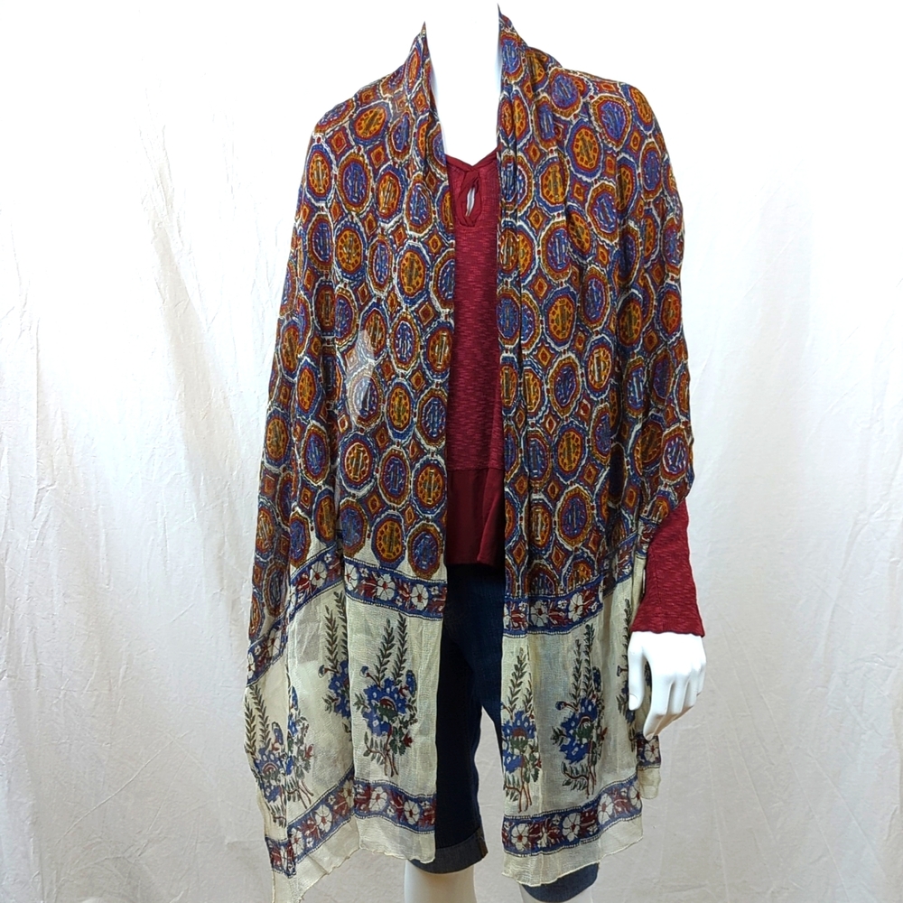 MILA TRENDS INTERNATIONAL LARGE RECTANULAR PAISLEY SCARF - Picture 2 of 6
